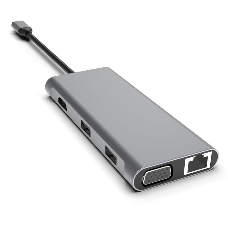 11-in-1 USB-C ハブ デュアルHDMI USB 3.0 イーサネット 3.5mm Macbook ラップトップ用のオーディオ