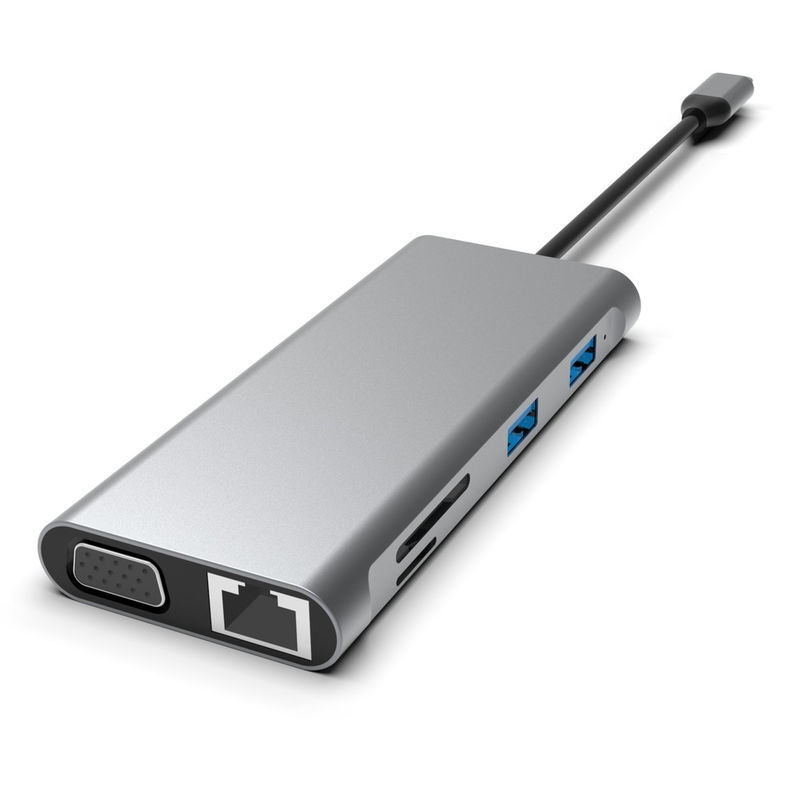 11-in-1 USB-C ハブ デュアルHDMI USB 3.0 イーサネット 3.5mm Macbook ラップトップ用のオーディオ