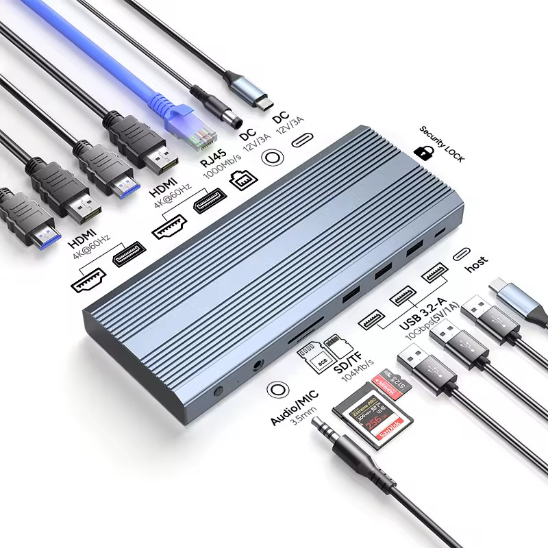 USB C アダプター 13 in 1 4K HDMI ハブ C型からHDMI 4K USB 3.0 2.0 PD充電コンバーター