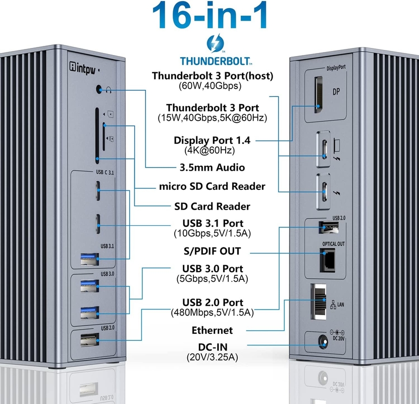 USB Cドッキングステーション 雷 4 HDMI 8K 60Hz USB4 40Gbps 20 多ポートタイプ C PD Rj45 HUB USB C 3.2 Gen 2