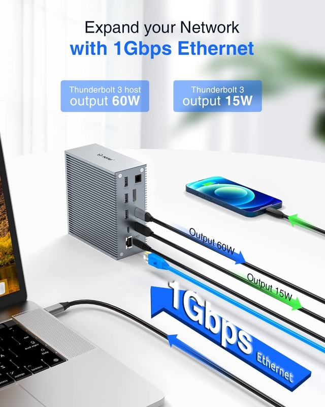 Usb C ドック Hdmi 4k 60hz 16イン1 ドッキングステーション プラグアンドプレイ コンビニ 銀色