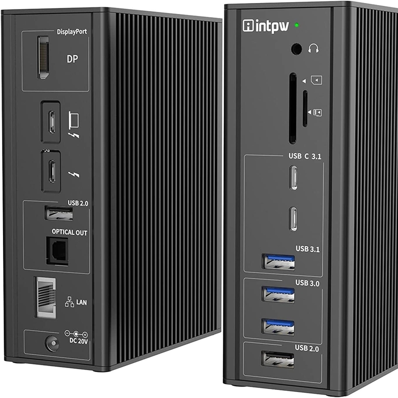 Thunderbolt 3 アダプター ハブ Mac USB C ドッキング ステーション 10Gbps ステレオ コンボ ジャック ポート