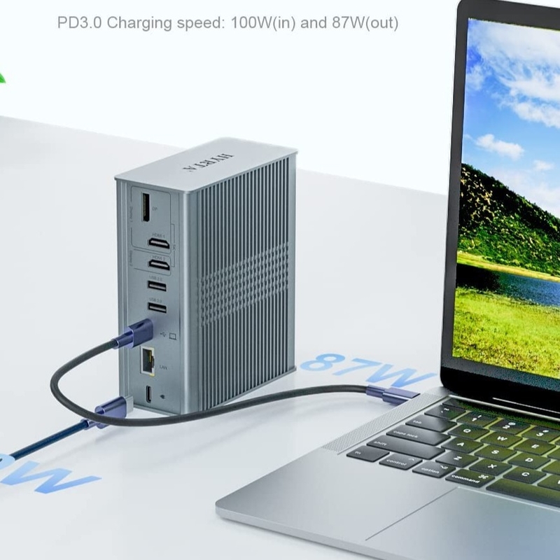 18 イン 1 雷電 USB C ドッキング ステーション マルチ USB ハブ ディスプレイリンク 4K HDMI