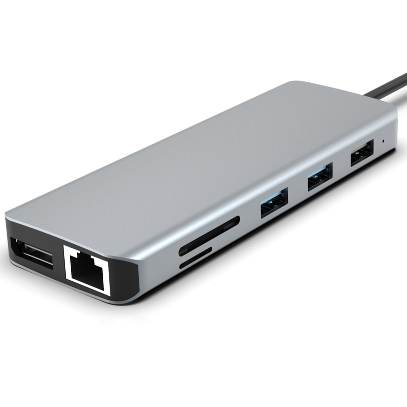 4K HDMI 100W PD USB 3.0 SD/TF カードリーダー付きのMacBook Pro用の11イン1 USB-C ハブ