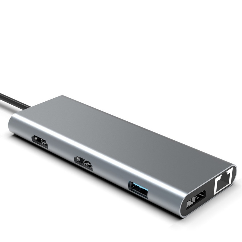 Type C USB ハブ イーサネット ドッキング ステーション Macbook 接続性を拡張 ラップトップ用のグレー