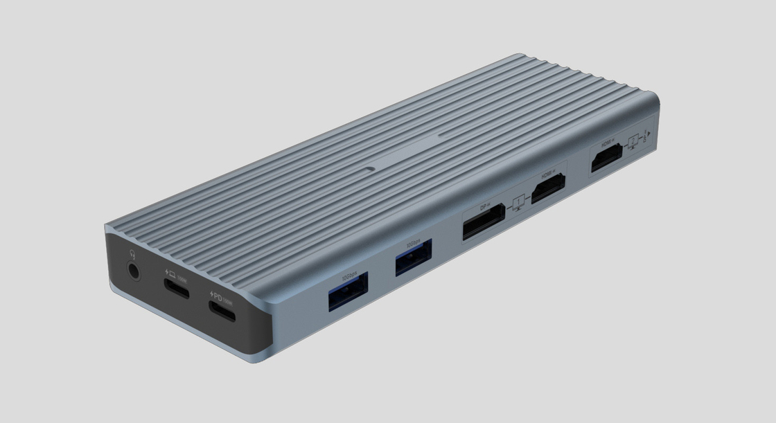 USB 3.1タイプCから9ポート USB3.0ハブ ギガビットイーサネット RJ45 LANポートアダプター グレー