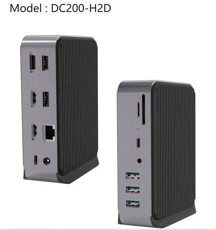 14ポートUSB-Cドッキングステーション 65w クロムブック 認定 トリプル4Kモニター 3.5mm オーディオジャック ラップトップ用