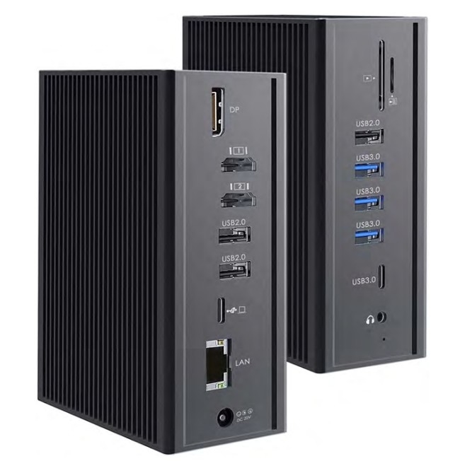 Thunderbolt 3 16 In 1 Type-C デュアル HDMI USB C ドッキングステーション 4K ビデオ