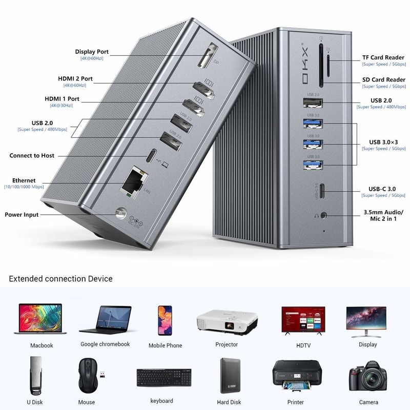 16イン1USBC Thunderbolt 3 ドッキングステーション Macbook PC ラップトップ