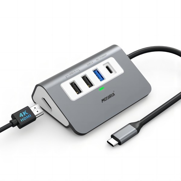 USB C 4 イン 1 マルチポート アダプタ USB 3.0 ポート 4K HDMI ラップトップ ノートパソコン用