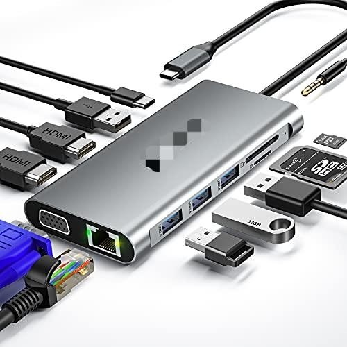 USB C アダプター 13 in 1 4K HDMI ハブ C型からHDMI 4K USB 3.0 2.0 PD充電コンバーター