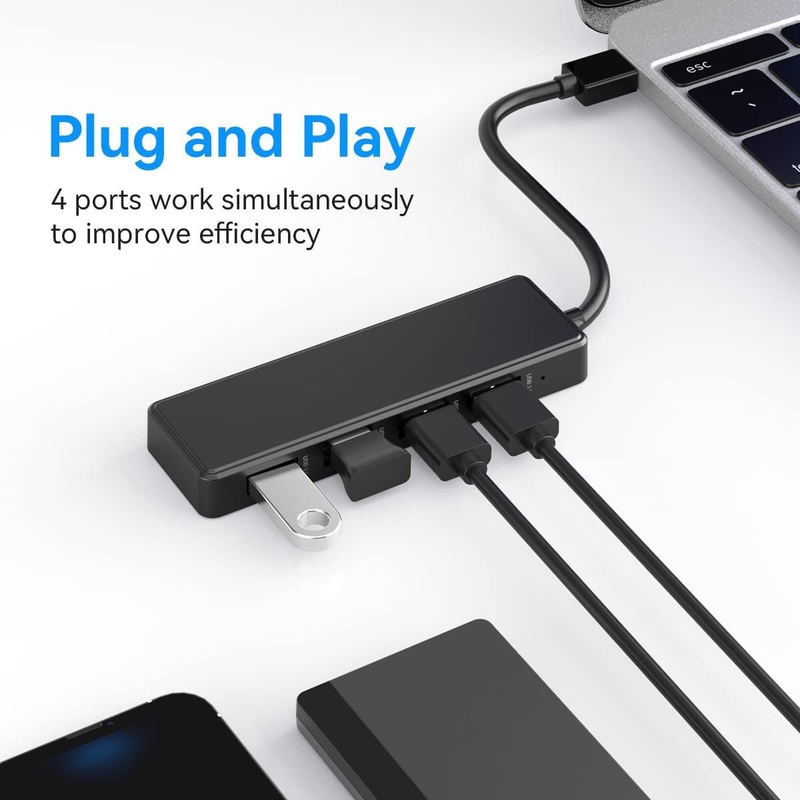 ラップトップ Usb A ハブ Type C 互換性 ブラック グレー ハブ 5Gbps データ転送 長ケーブル 長さ 電源