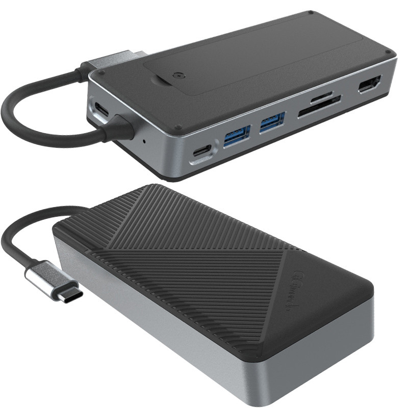8-in-1 デュアル USB C ドッキングステーションハブ M.2 NVMe/SATA SSDを配備