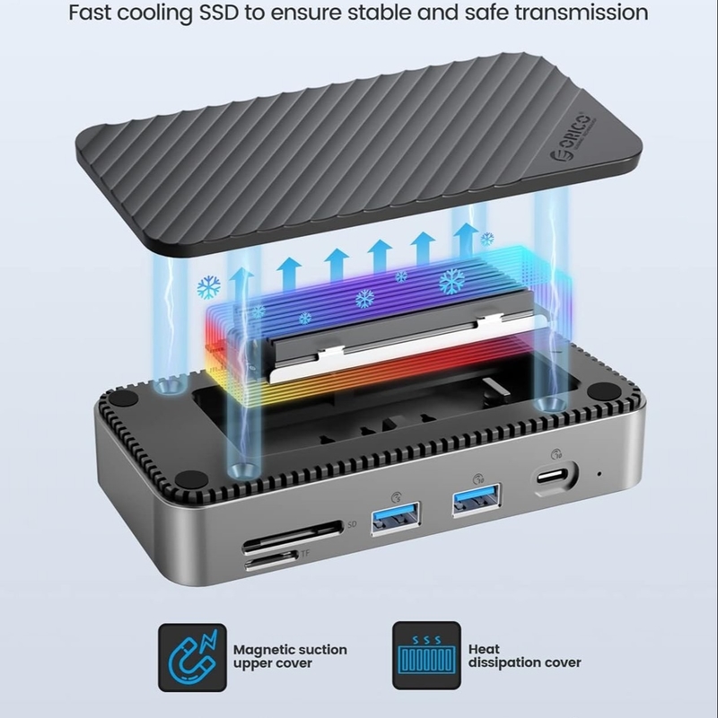 USB C ディスプレイリンク ドッキング ステーション 10Gbps USB 3.2 Gen2 M.2 NVMe/SATA SSD Reader