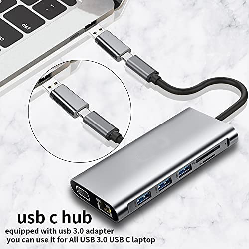 12 イン 1 デュアル Hdmi Usb C ハブ USB C ドッキング ステーション アダプター VGA イーサネット 100W PD