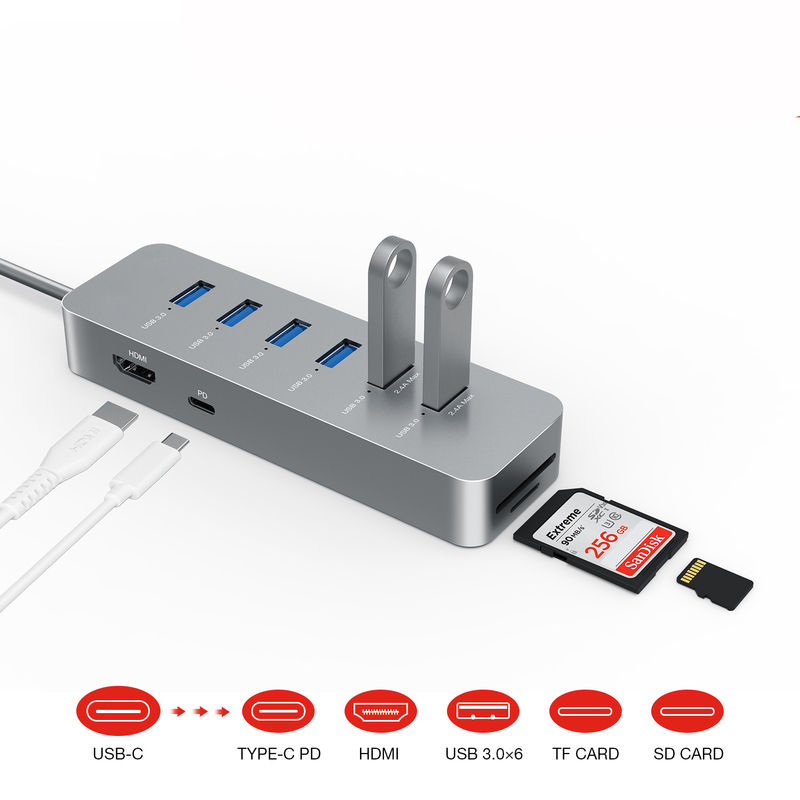 10Gbps Usb C ハブ Usb 3.0 スプリッタ Usb A エクスペンダー 携帯マルチポート データ ハブ ラップトップ Imac Pro