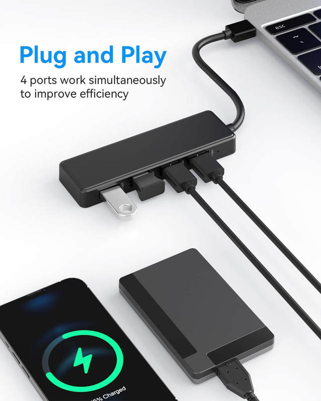 4ポート USB C ハブ アダプター USB 3.0 ハブ 超スリム ポータブル データ ハブ 適用データ転送