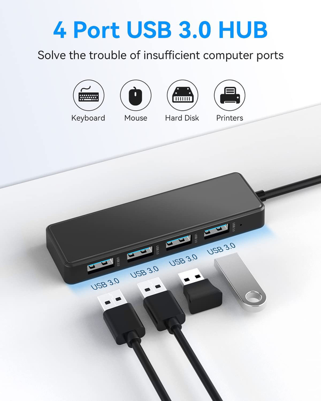 4ポート USB C ハブ アダプター USB 3.0 ハブ 超スリム ポータブル データ ハブ 適用データ転送