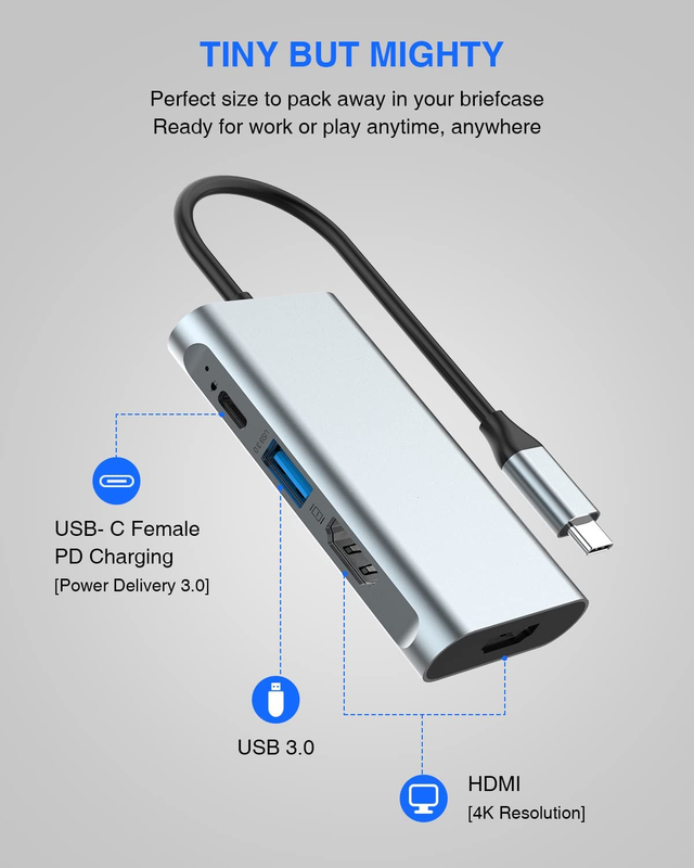 4 イン 1 USB C アダプタ USB3.0 テンダー ポートへのダブル HDMI