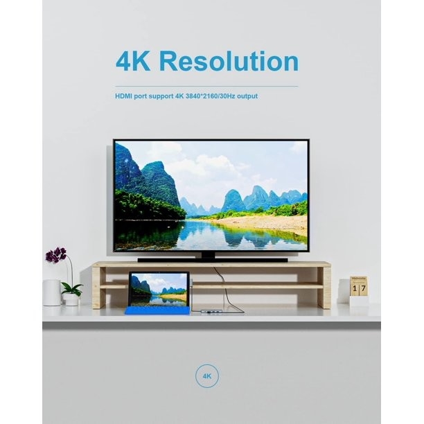 8 イン 1 Usb ハブ Rj45 ドッキングステーション 2 つのタイプ C から RJ45 ポート/USB3.0/PD/H-D-M-I/カード