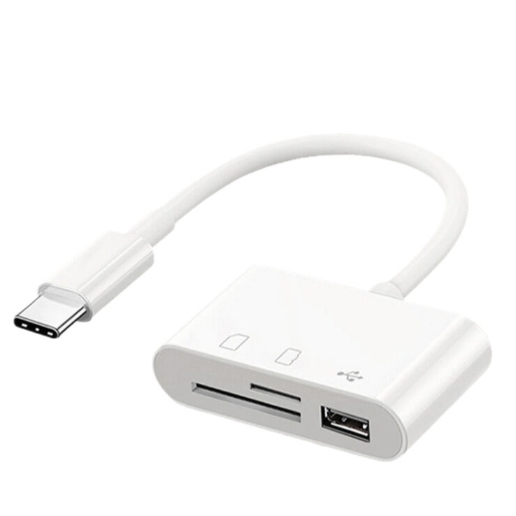 Macbook USB C SDカードリーダー SDカードアダプタ メモリーカードリーダー SD MicroSD USB 3ポート付き iPhone