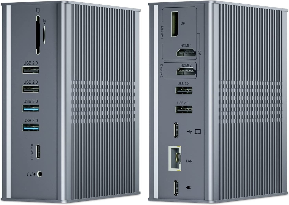 ラップトップ USB C ドッキングステーション トリプルモニター 16-in-1 USB C ドック ディスプレイリンク