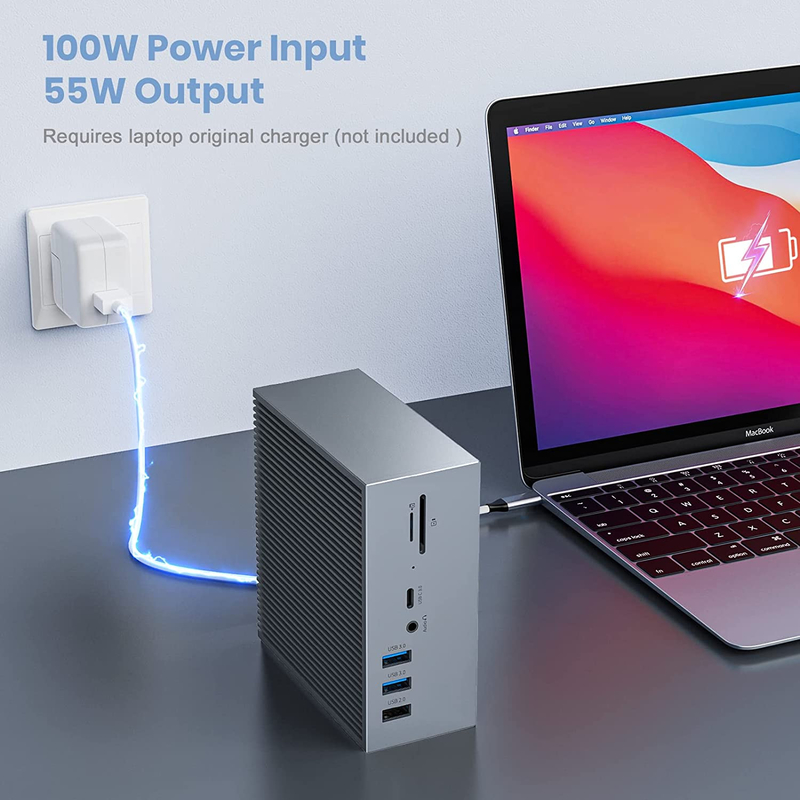 16 イン 2 USB C デュアルモニター 雷 3 ドック HDMI ラップトップ ハブ USB アダプター