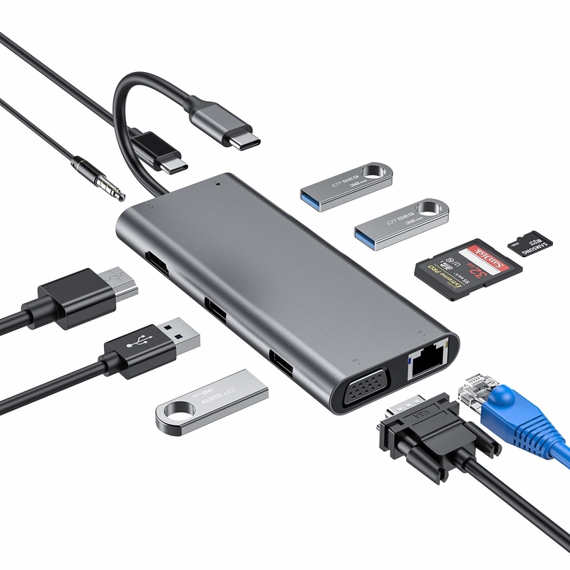 100ワットUSB C アダプター パワー 5 イン 1 USB 3.0 ハブ TYPE C HDMI 4K 30Hz 5Gbps 100W PD 急速充電