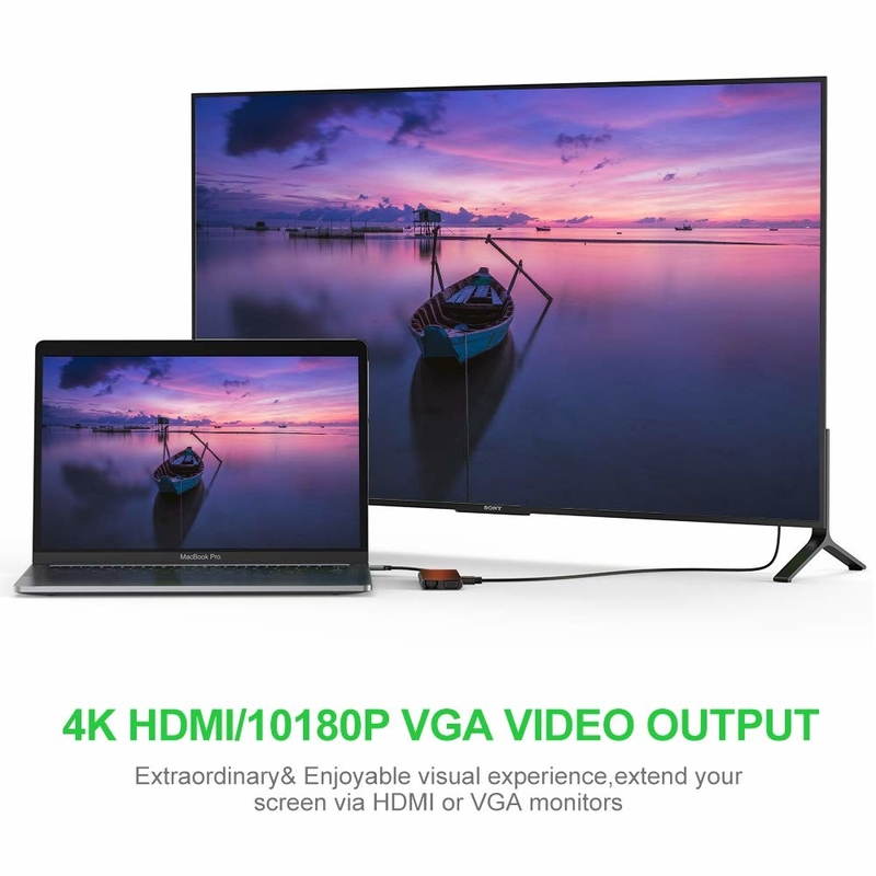 100ワットUSB C アダプター パワー 5 イン 1 USB 3.0 ハブ TYPE C HDMI 4K 30Hz 5Gbps 100W PD 急速充電