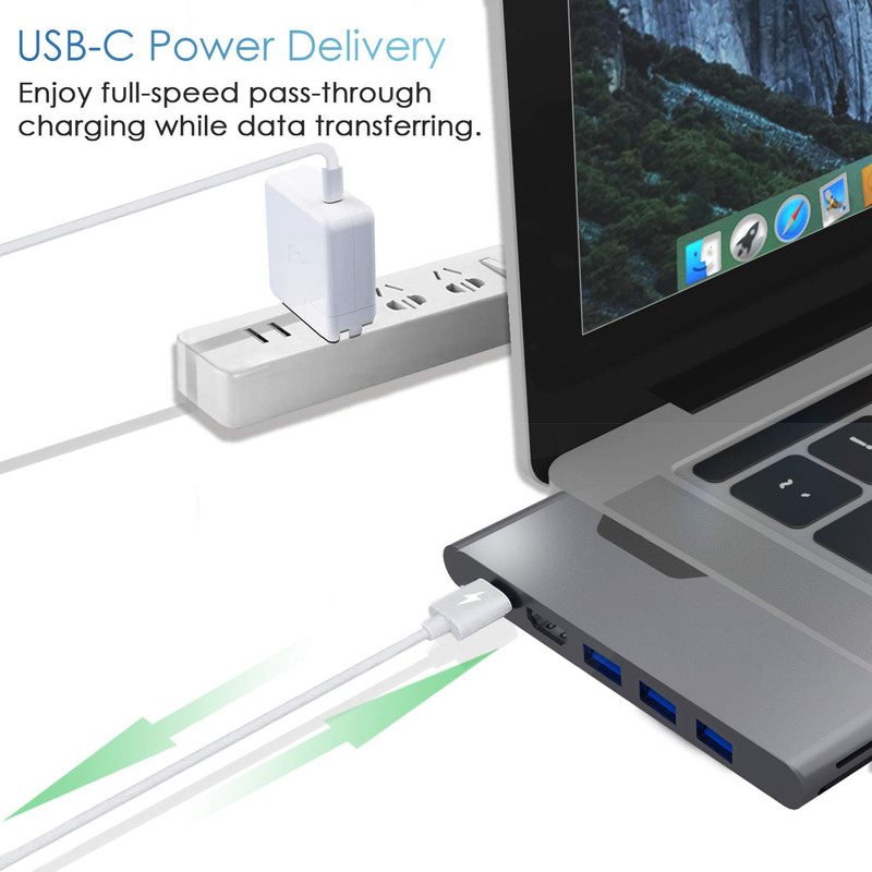 HDMIマルチポートアダプタ 8 イン 1 デュアルコネクタ Usb Type C ハブ ドッキングステーション SD TF カードリーダー 4k ビデオ Usbc