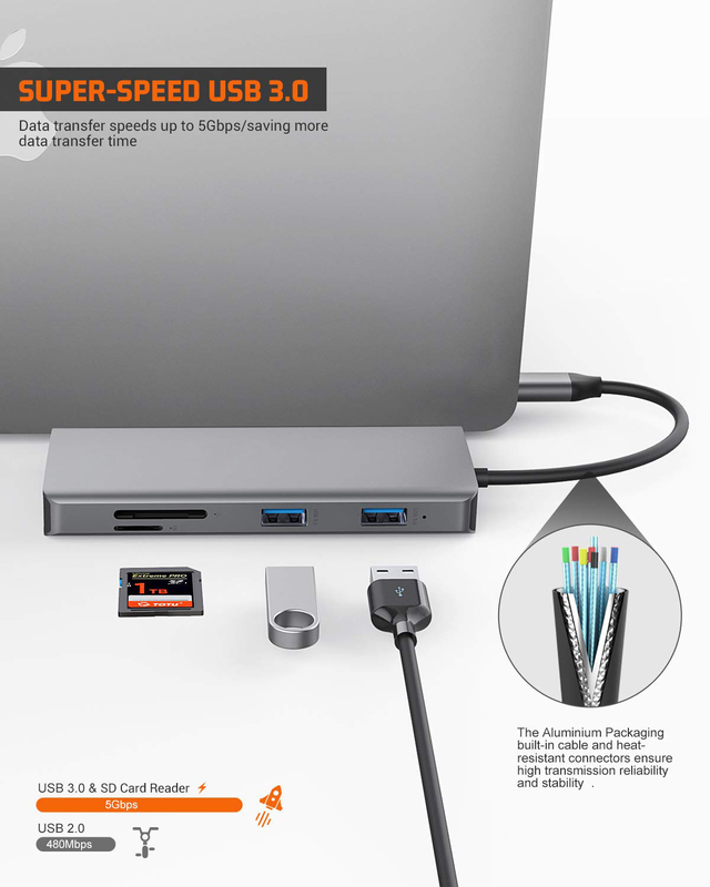 USB C デュアル HDMI ハブ ICZI USB C ハブ 11 イン 1 USB C マルチポート アダプタ 2HD 4K 30Hz 4 USB