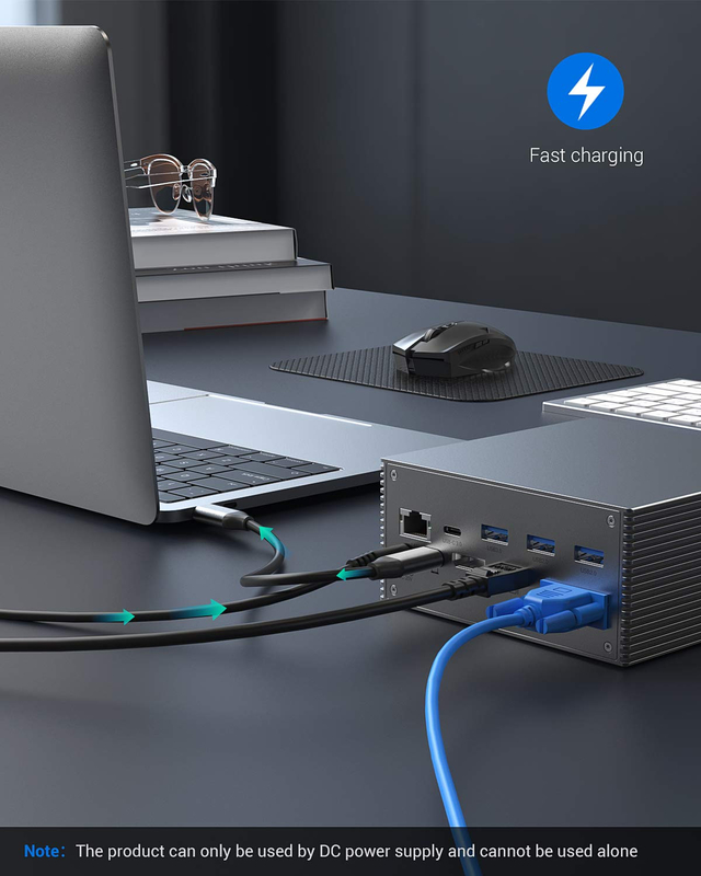 Thunderbolt 4k モニター Thunderbolt USB-C デュアルHD 4K ドッキングステーション 16-イン-1 ハブ アダプター MST Macbook & デスクトップ