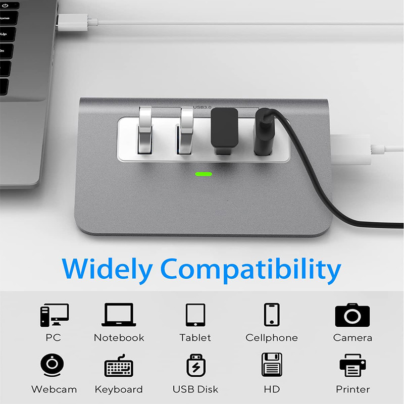3.0 エクステンダー 4 ポート Usb-C アダプター ハブ USB ドック ハブ スプリッター USB ユニバーサル デバイス ラップトップ