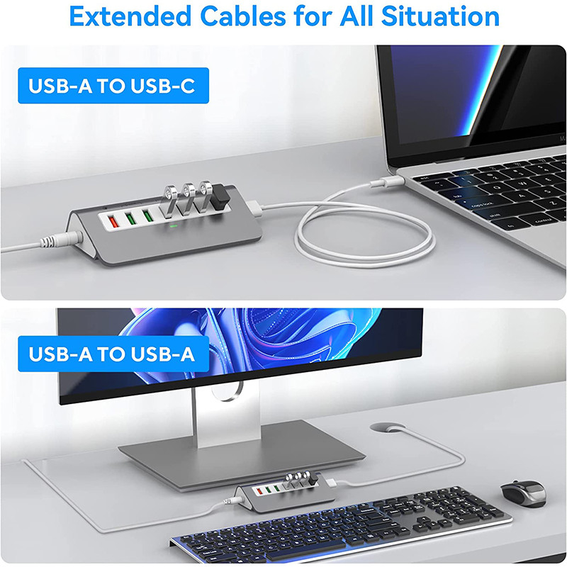 Usbc Usb A マルチポート アダプター AUSB ハブ 7-1 5Gbps 8 イン 1 Type-C ハブ USB2.0-3.0 ラップトップ Mac Book