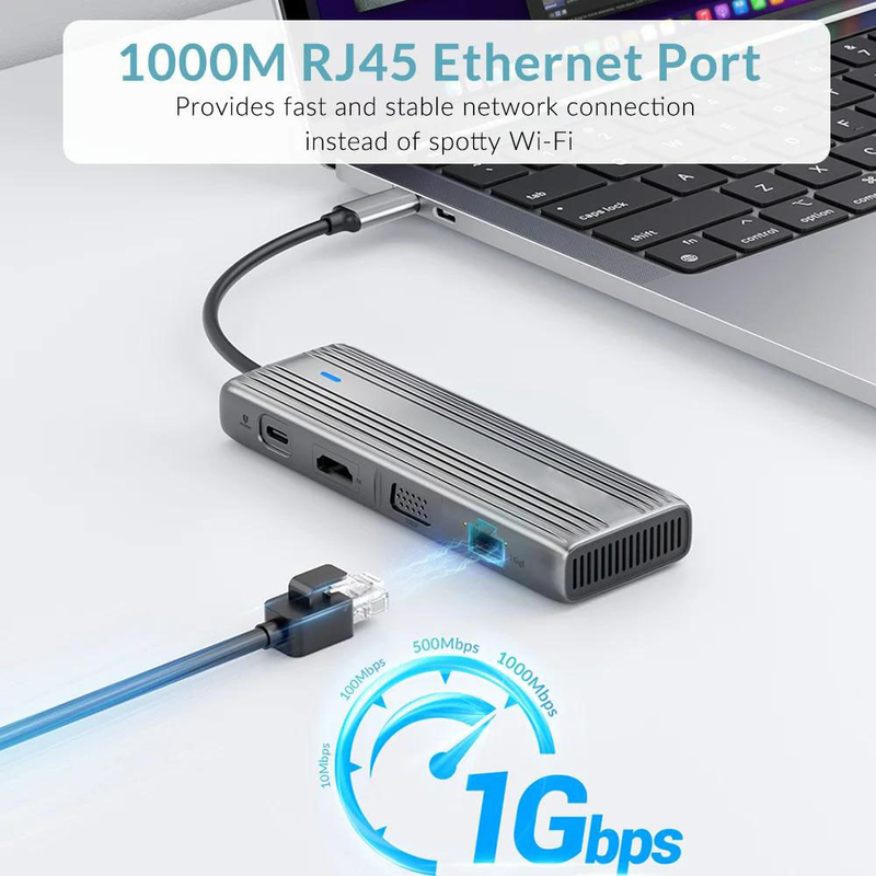 USB 3.1 10 イン 1 型C マルチポートドッキングステーション ハブ,ギガビットイーサネットと4K HD HDMI
