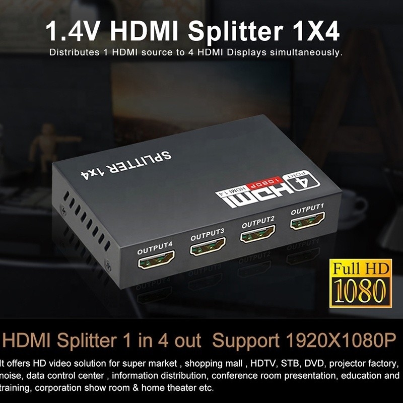 プロのHDMIスプリッタ 1x4 フルHD 3D 1080P 4ポート変換機