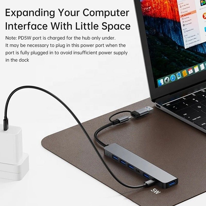 アルミ合金7イン1 USBスプリッタ ラップトップ デスクトップPC OEM/ODM対応