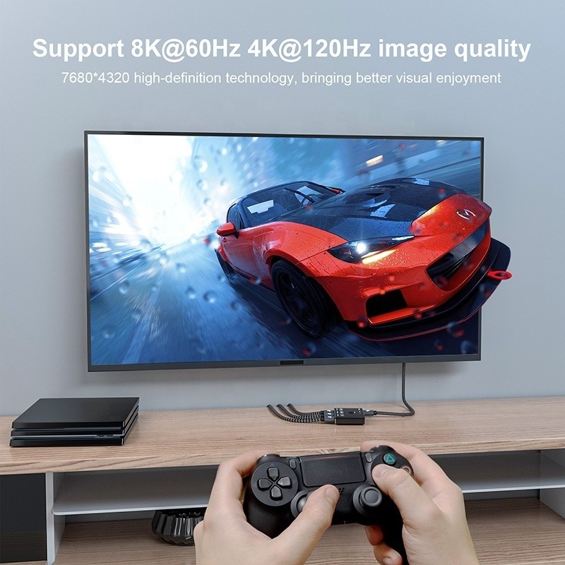 8K 120Hz HDR 3ポート HDMI スイッチ スイッチ 3 イン 1 アウトプラグ リモートコンバーター