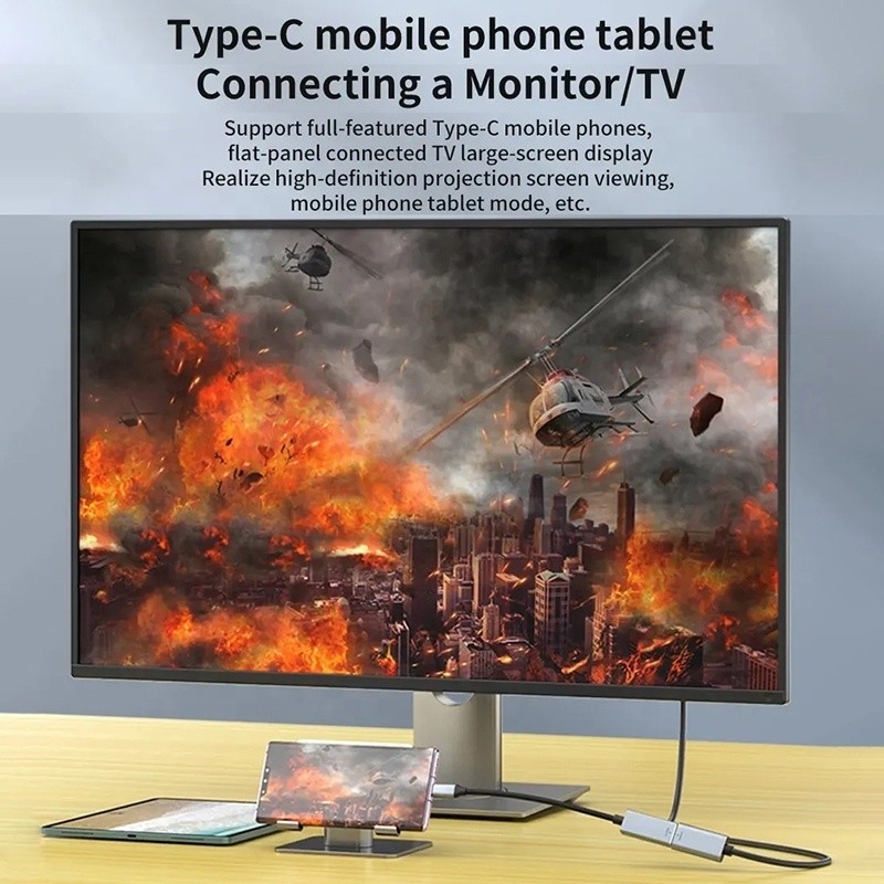PVCジャケット 男性/女性 USB CタイプCからディスプレイポート 8K 60Hzビデオ・オーディオのディスプレイアダプターケーブル