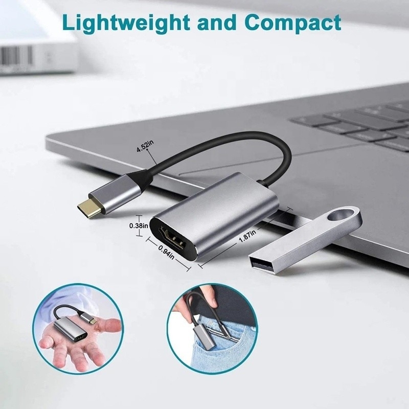 男性/女性 USB 3.1タイプCからHDMIHDTVケーブルアダプター 変換器 4K 60Hz 1080P CCA電源