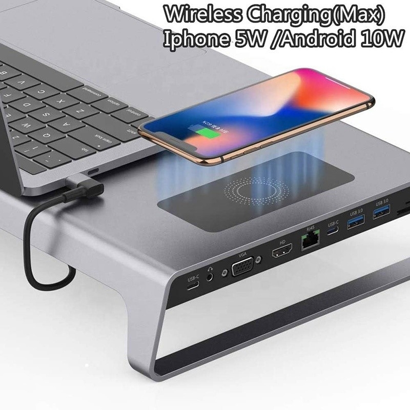 TYPE-C 男性 11 イン 1 ハブ パソコン ラップトップ ドッキング ステーション アダプタ 1000Mbps RJ45 と USB-C PD