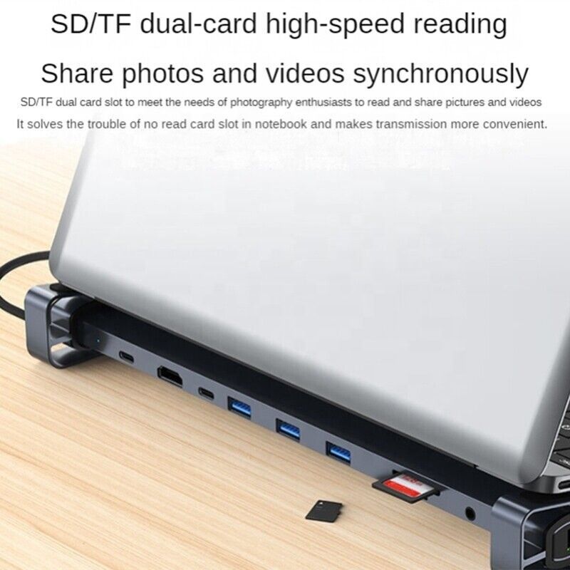 USB 3.1 インターフェース タイプ 10 イン 1 タイプ C ハブ 高速データ転送と充電