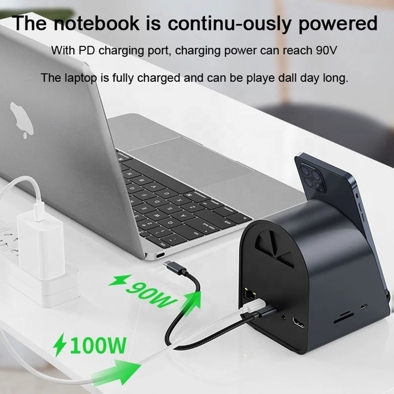 USB 3.1 10 イン 1 型C マルチポートドッキングステーション ハブ,ギガビットイーサネットと4K HD HDMI
