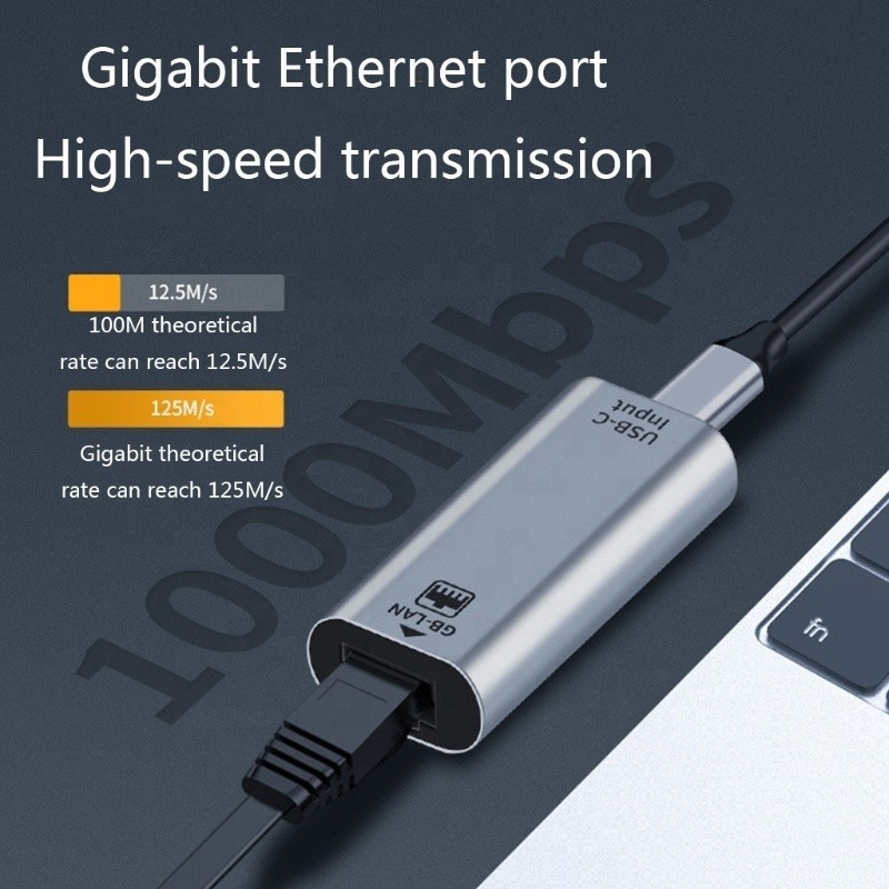 USB C 女性からイーサネットポート アダプター 10/100/1000 Mbps 速度 急速なネットワーク接続