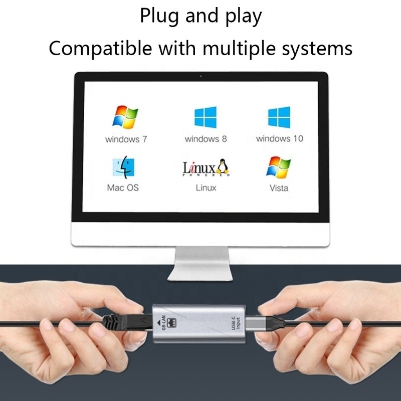 USB C 女性からイーサネットポート アダプター 10/100/1000 Mbps 速度 急速なネットワーク接続
