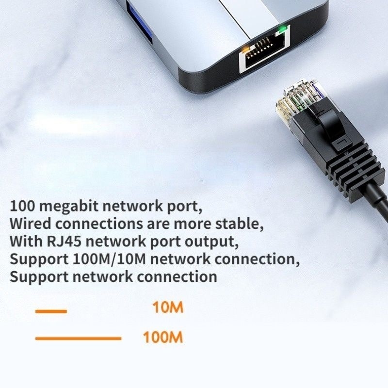 USB C型Cハブ多ポートドックステーション,ビデオ転送充電ネットワーク機能