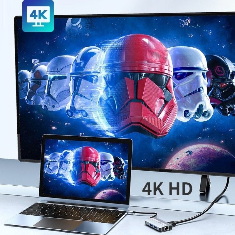 USB C型Cハブ多ポートドックステーション,ビデオ転送充電ネットワーク機能