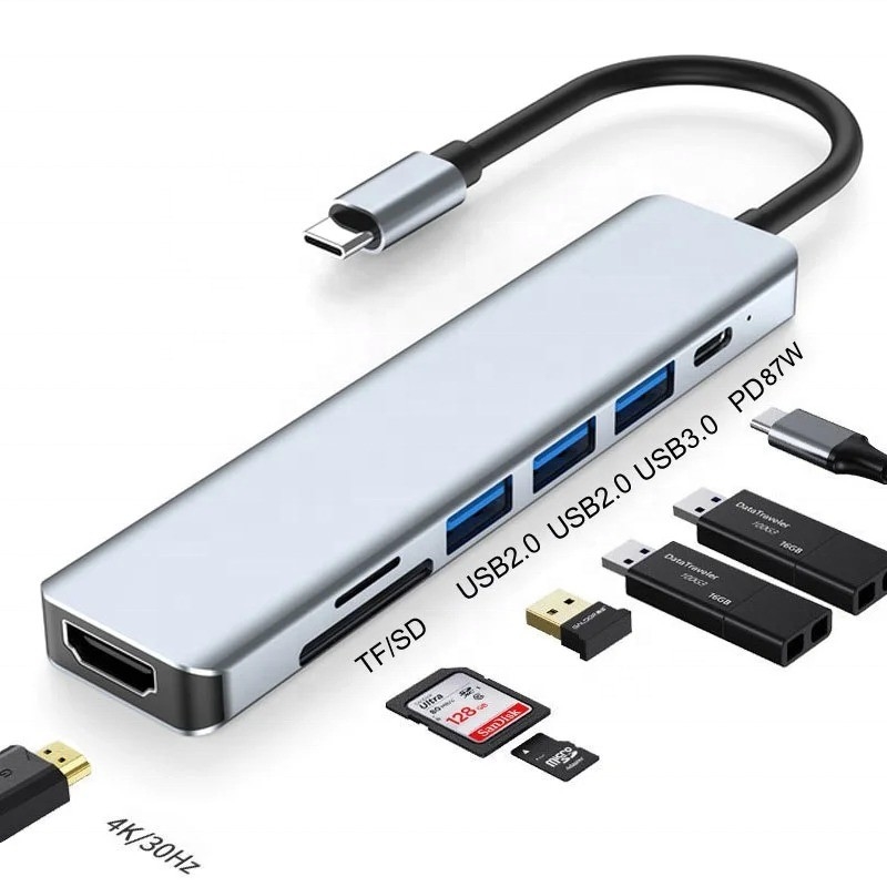 充電データ転送とビデオ出力のためのC型C型ハブ多機能アダプタ