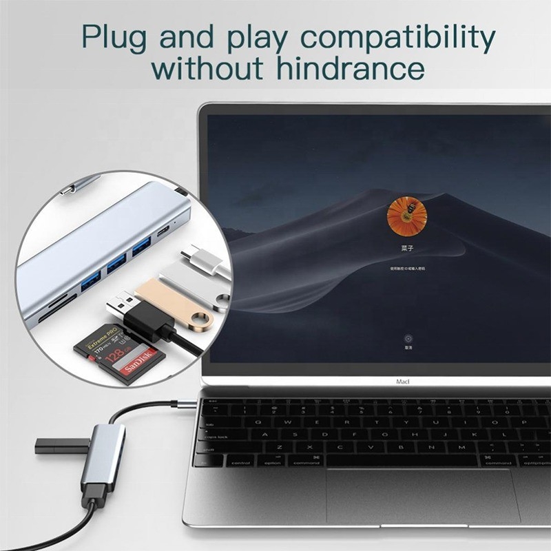 充電データ転送とビデオ出力のためのC型C型ハブ多機能アダプタ