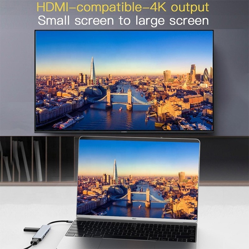 充電データ転送とビデオ出力のためのC型C型ハブ多機能アダプタ